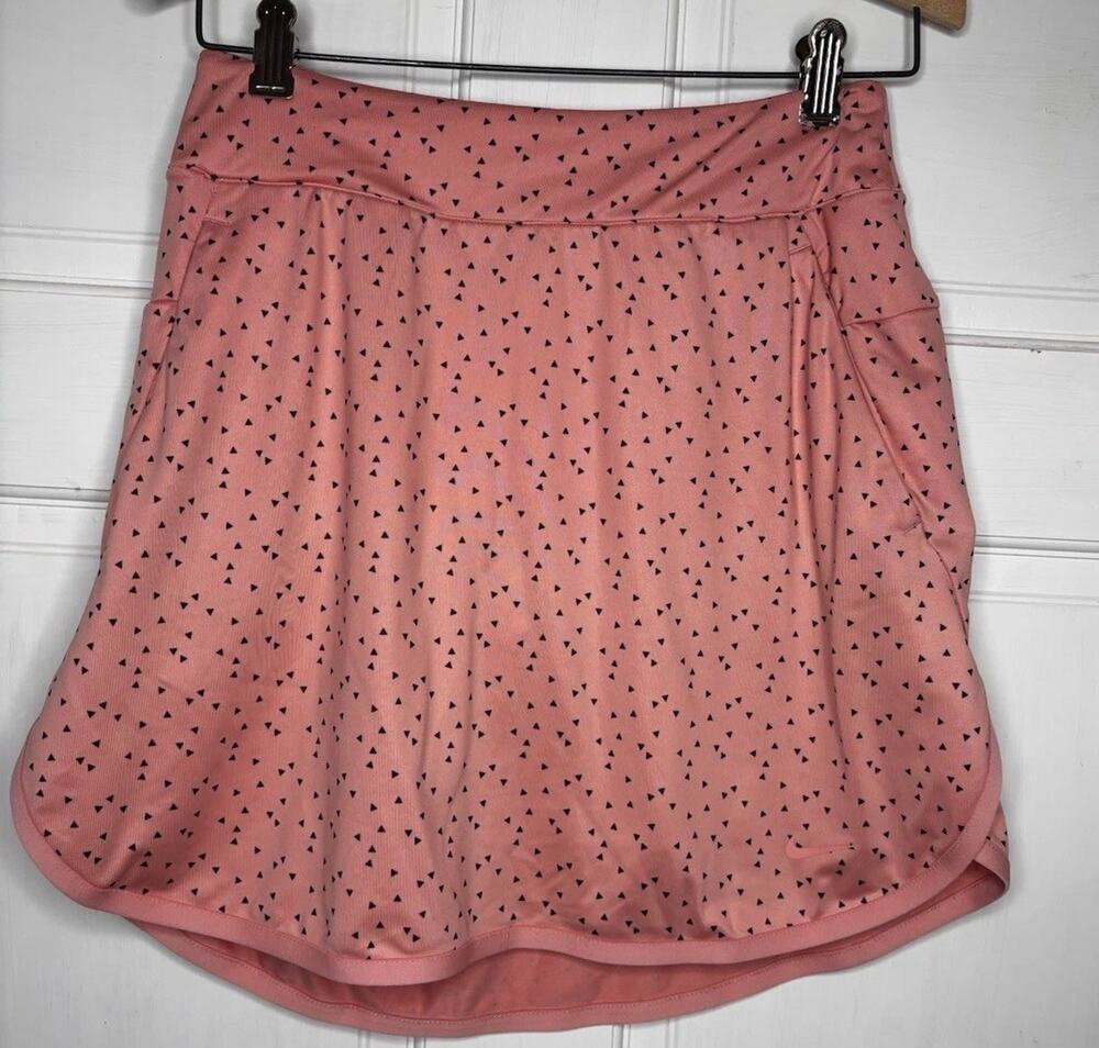 Nike Golf Tennis Skort Skirt Pink Triangle Pattern UV Dri-Fit Women's Size XS